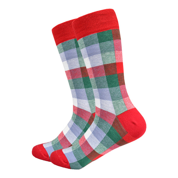 Red Plaid Socks | Pattern Socks | Fun Dress Socks | SoKKs.com
