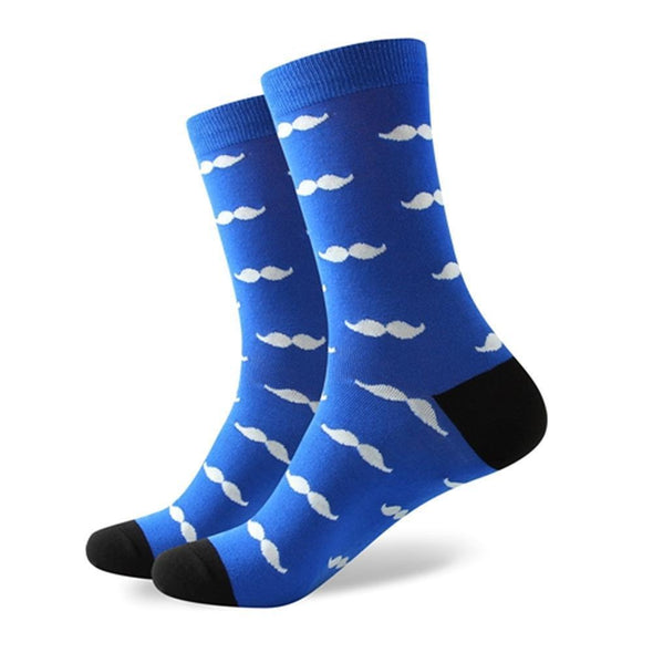 Blue Mustache Socks | Novelty Socks | Fun Dress Socks | SoKKs.com