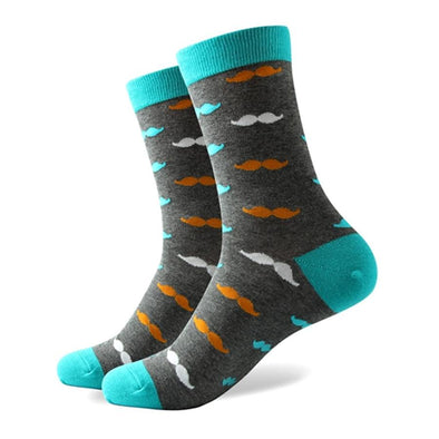Grey Mustache Socks | Novelty Socks | Fun Dress Socks | SoKKs.com