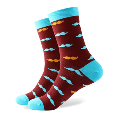 Maroon Mustache Socks | Novelty Socks | Fun Dress Socks | SoKKs.com