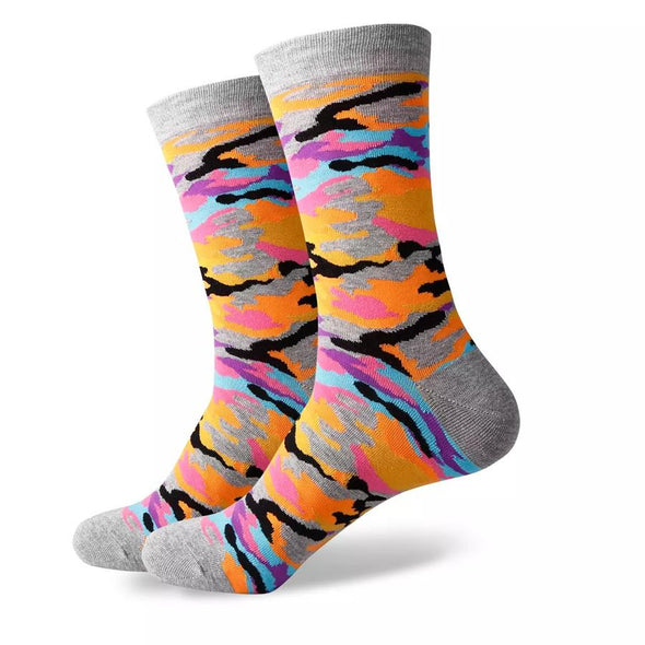 Grey Camo Socks | Pattern Socks | Fun Dress Socks | SoKKs.com