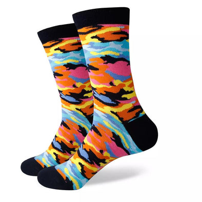 Neon Palm Tree Socks, Novelty Socks, Fun Dress Socks