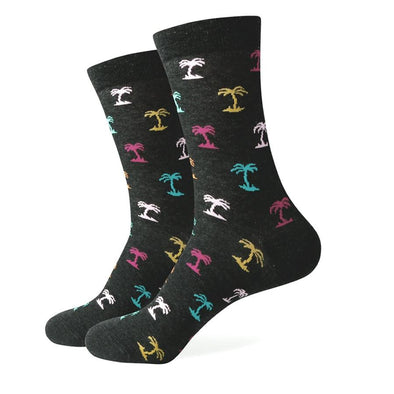 Neon Palm Tree Socks | Novelty Socks | Fun Dress Socks | SoKKs.com