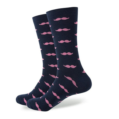 Pink Mustache Socks | Novelty Socks | Fun Dress Socks | SoKKs.com