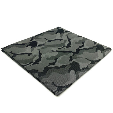 Dark Grey Camo Pocket Square | 100% Silk Pocket Square | SoKKs.com