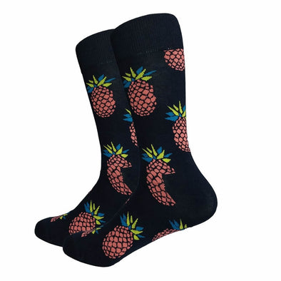 Black Pineapple Socks | Novelty Socks | Fun Dress Socks | SoKKs.com