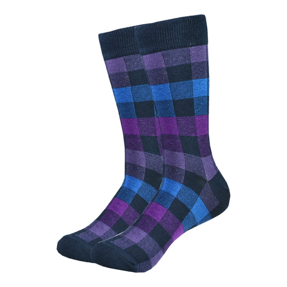 Violet Plaid Socks